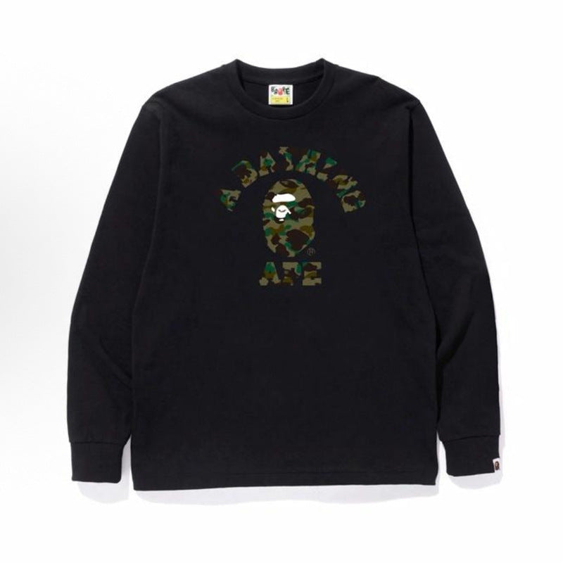 Bape Baby Milo Camo Ape Head Graphic Oversized Long Sleeve Tee Street