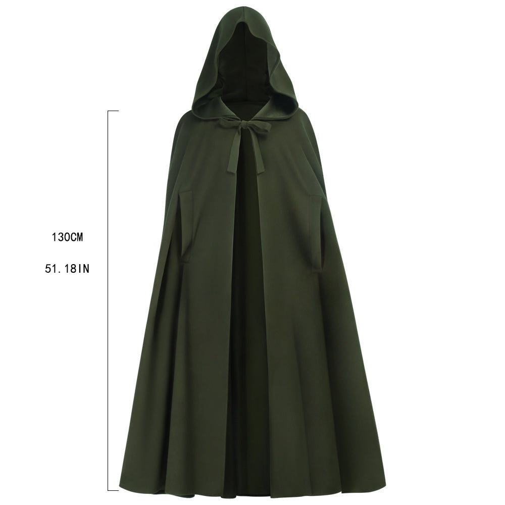 Halloween Medieval Hooded Cloak Hobbit Elf Renaissance Cosplay Cape