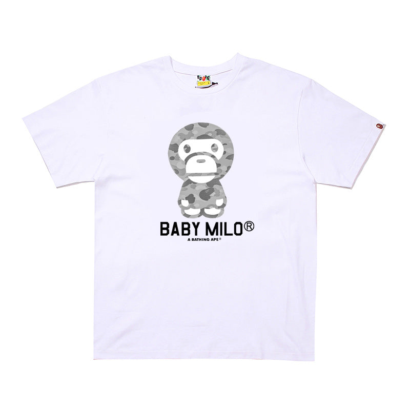 Bape Multi‑Ape‑Head Graphic Oversized Tee Streetwear Unisex