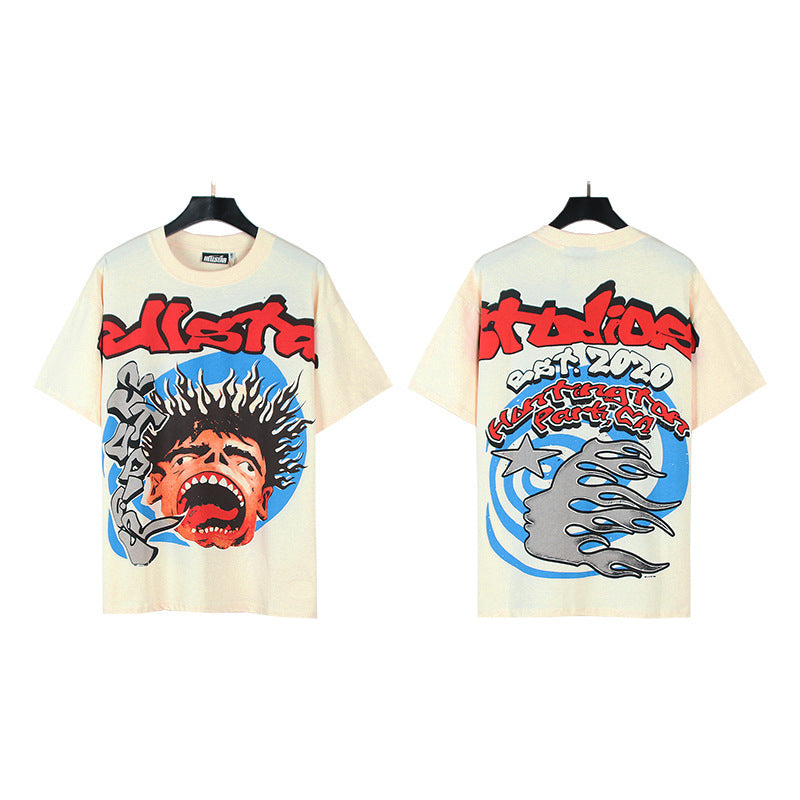 Hellstar Multi‑Graphic Print Crew Neck Short Sleeve Tee Unisex