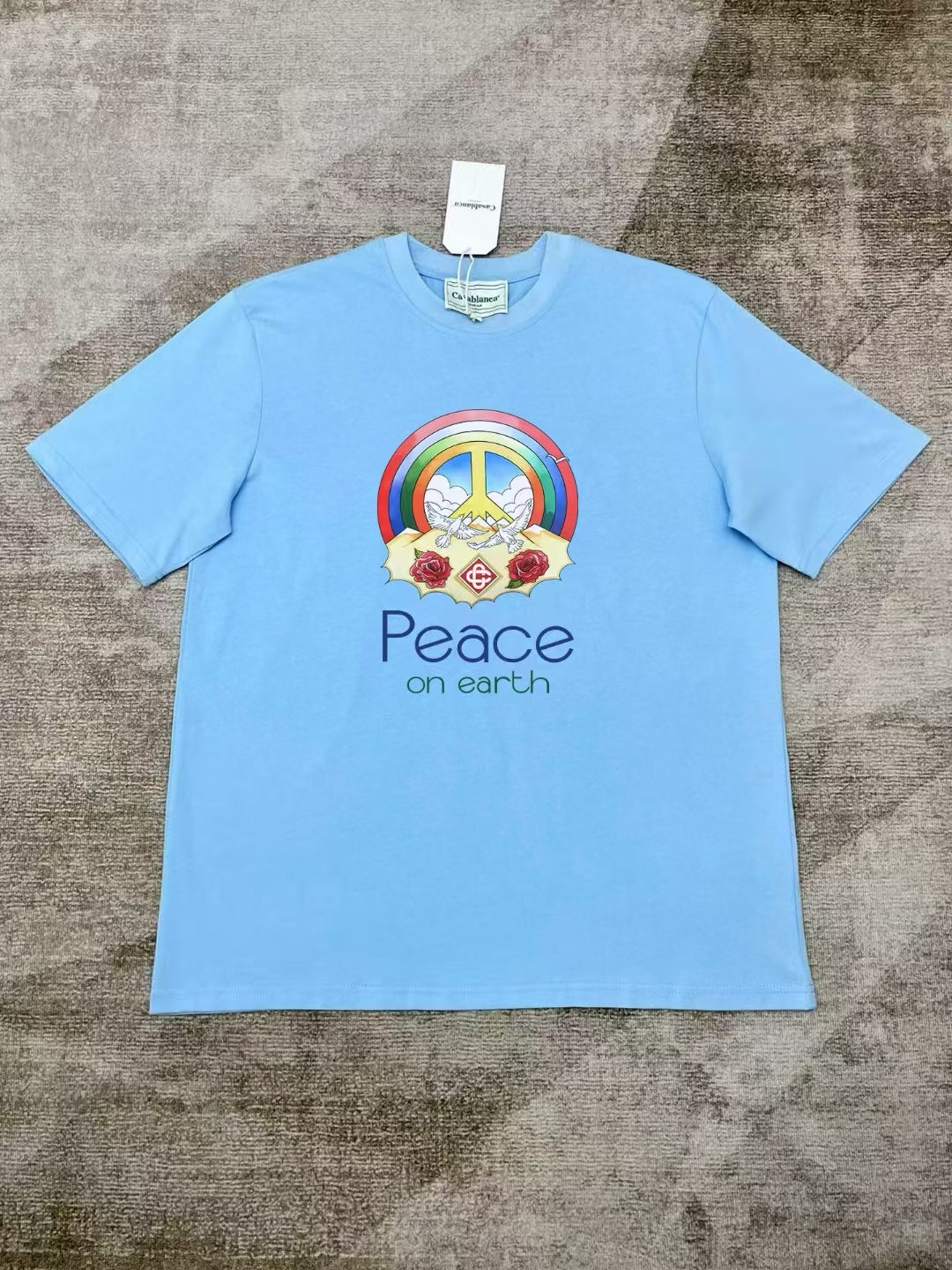 Casablanca Art Graphic Print Loose Unisex Short Sleeve T-Shirt