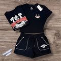True Religion Horseshoe Graphic Print Tee Shorts 2 Piece Set