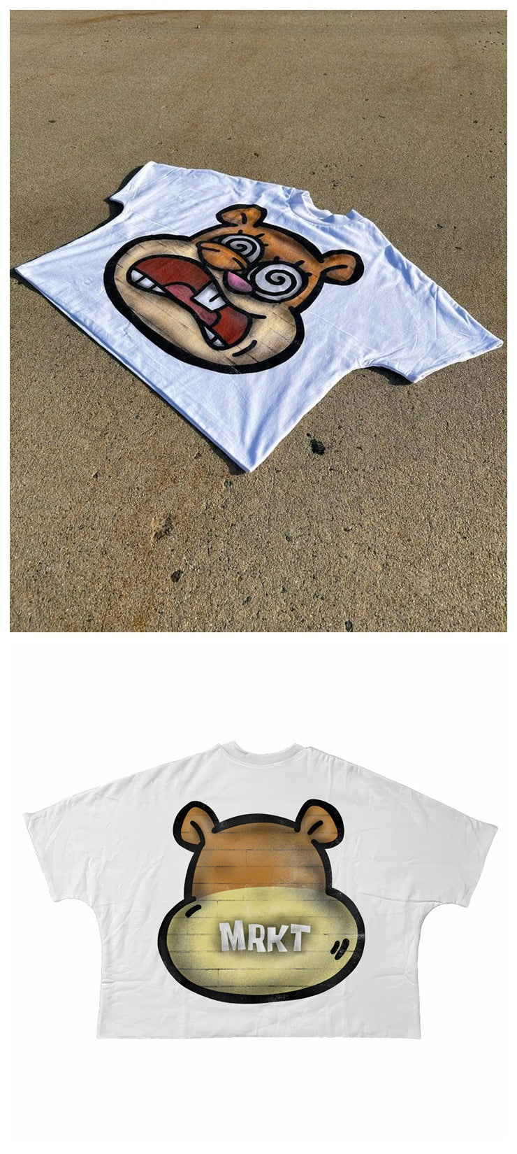 Y2K Cartoon- & Anime-Grafik Unisex Oversized Streetwear Baumwoll-T-Shirt