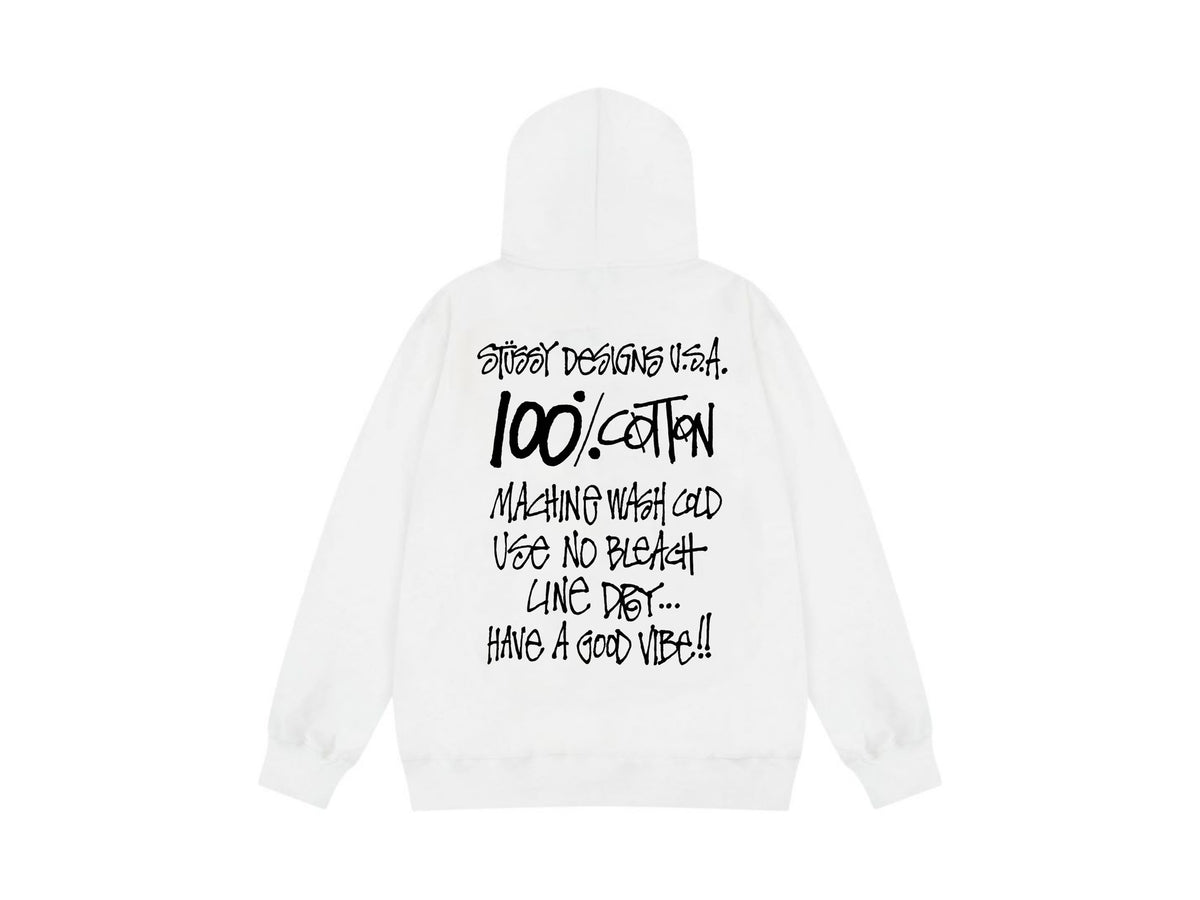 Stussy Zip Up Hoodie Multi Graphic Letter Print Streetwear Jacket
