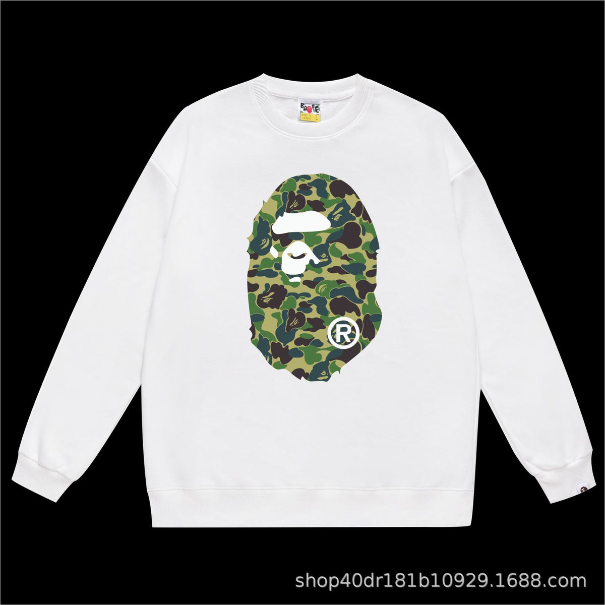 BAPE Crewneck Sweatshirt Ape Head Multi Graphic Street Pullover