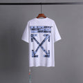 Off White Arrow Hand Letter Graphic Crew Neck Short Sleeve T Shirt
