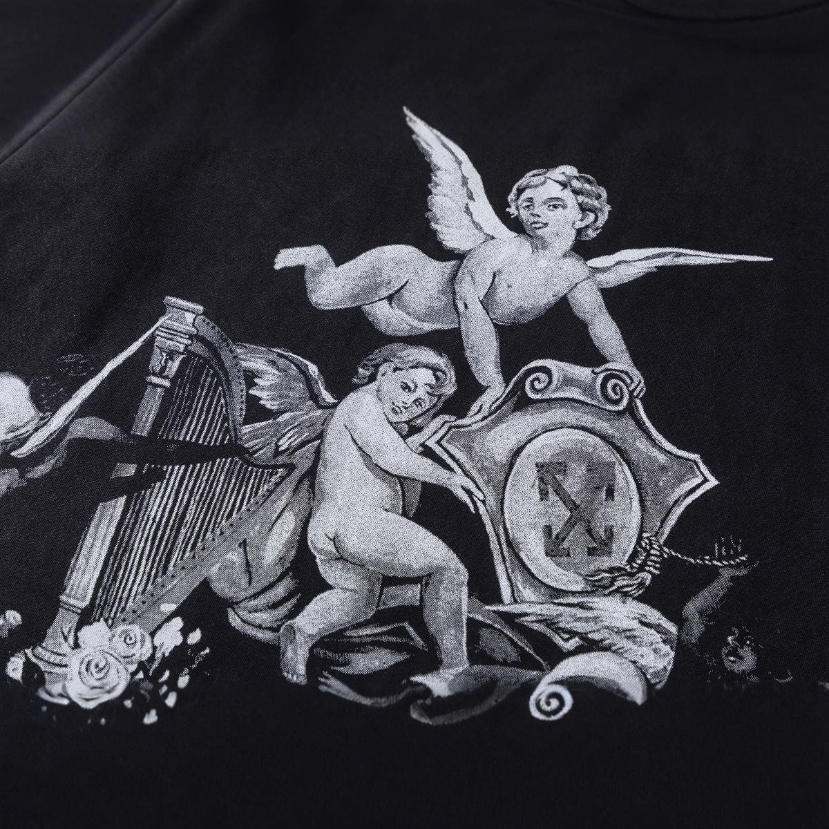 Off White Baby Angel Graphic Crew Neck Unisex T Shirt