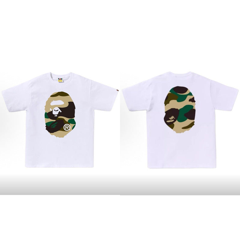 Bape Multi‑Graphic Ape Head Oversized Tee Streetwear Unisex