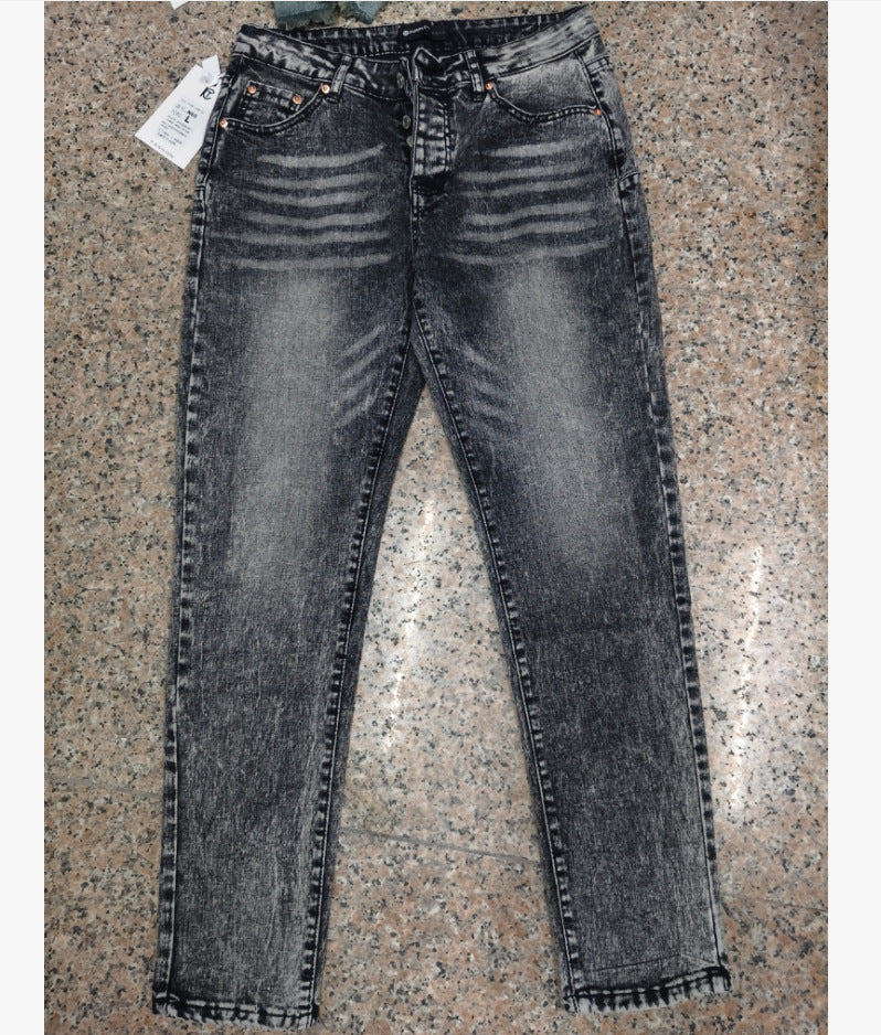 Purple Brand Men Stretch Skinny Ripped Printed Embroidered Denim Jeans
