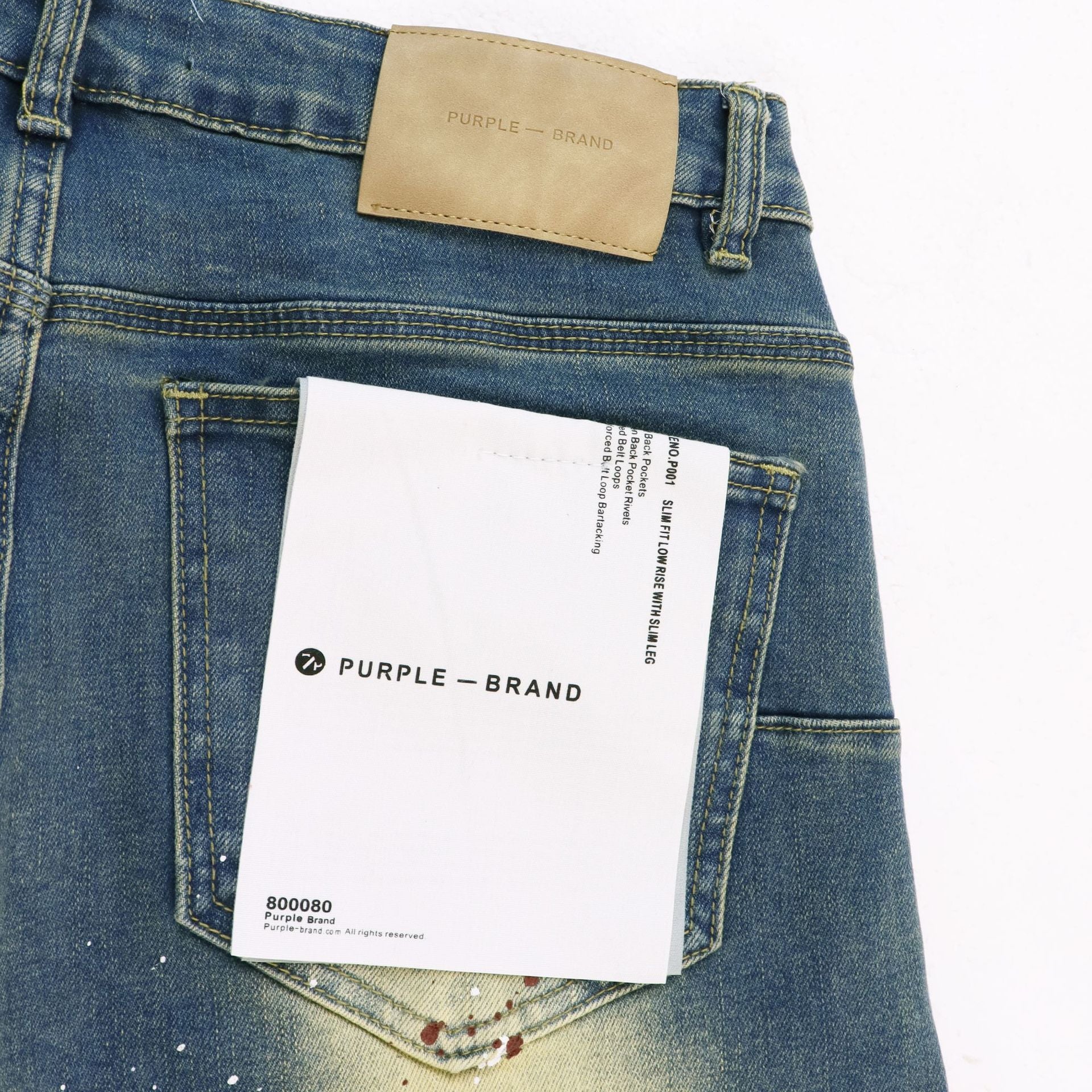 Purple Brand Splash Paint Distressed Skinny Denim Jeans Unisex