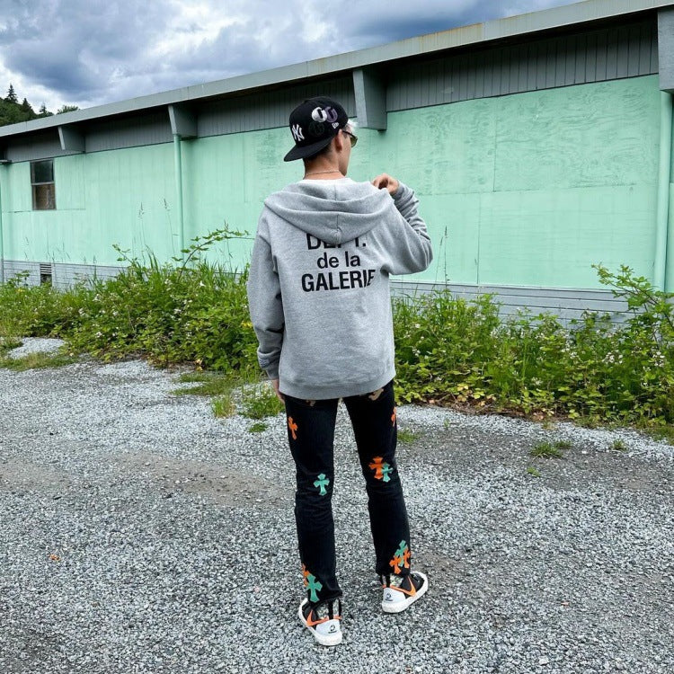 Gallery Dept Letter Print Hoodie Loose Couple Streetwear Sweatshirt