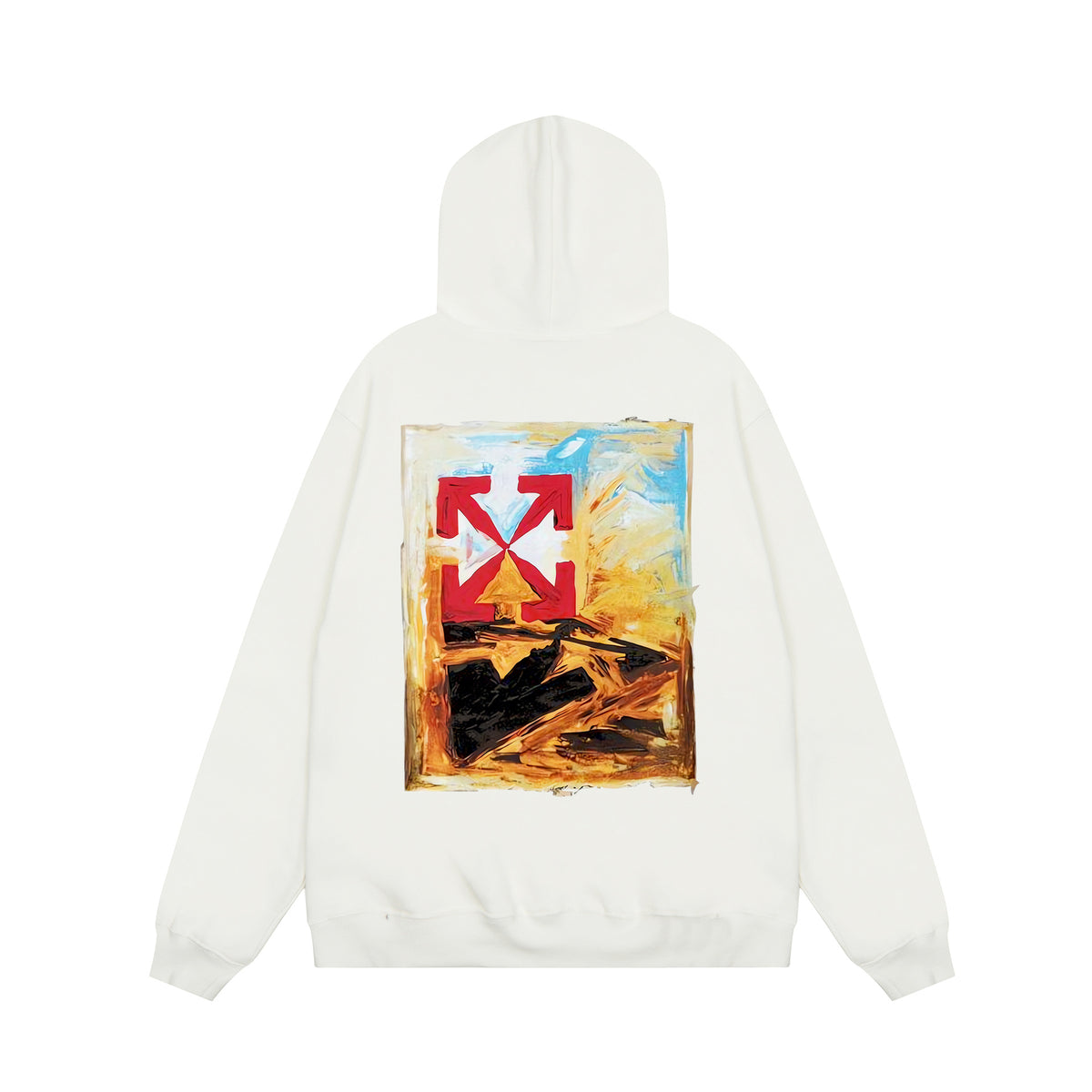 Off‑White Multi‑Arrow Abstract Graphic Oversized Hoodie Streetwear