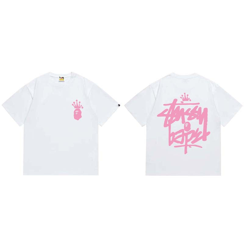 BAPE Ape Head Shark Print Loose Casual Unisex T-Shirt