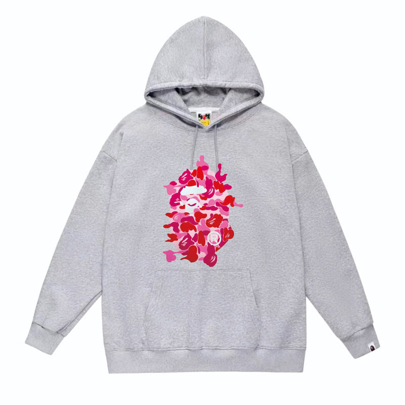 BAPE Ape Head Graphic Hoodie Camo Print Loose Cotton Pullover