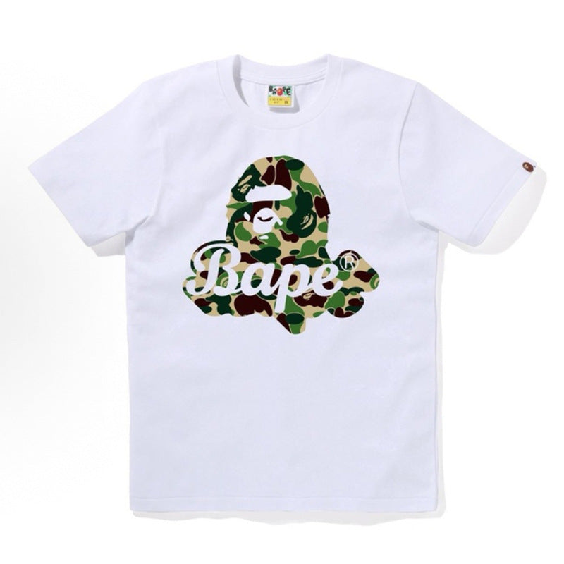 BAPE Ape Head Shark Print Loose Casual Unisex Short Sleeve T-Shirt