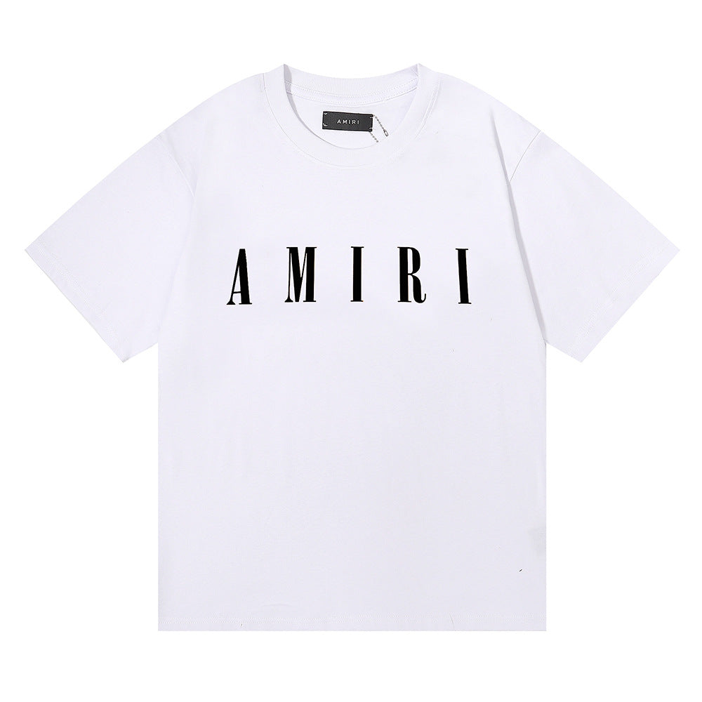 Amiri Rose Skull Letter Graphic Short Sleeve Tee Streetwear Unisex