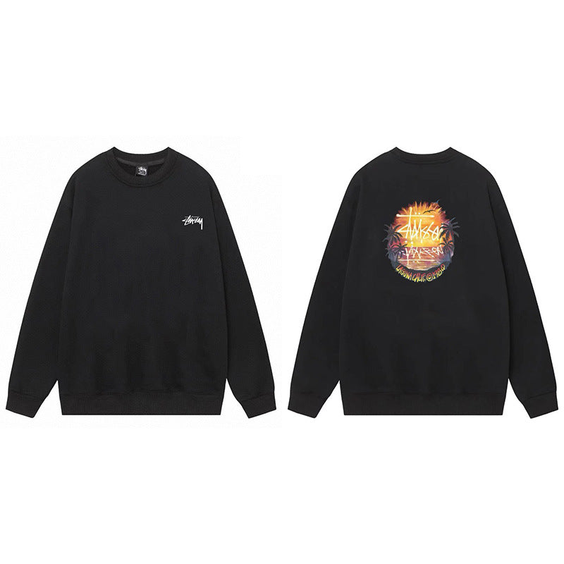 Stussy Graphic Crewneck Sweatshirt 8 Ball Dice Street Casual Pullover