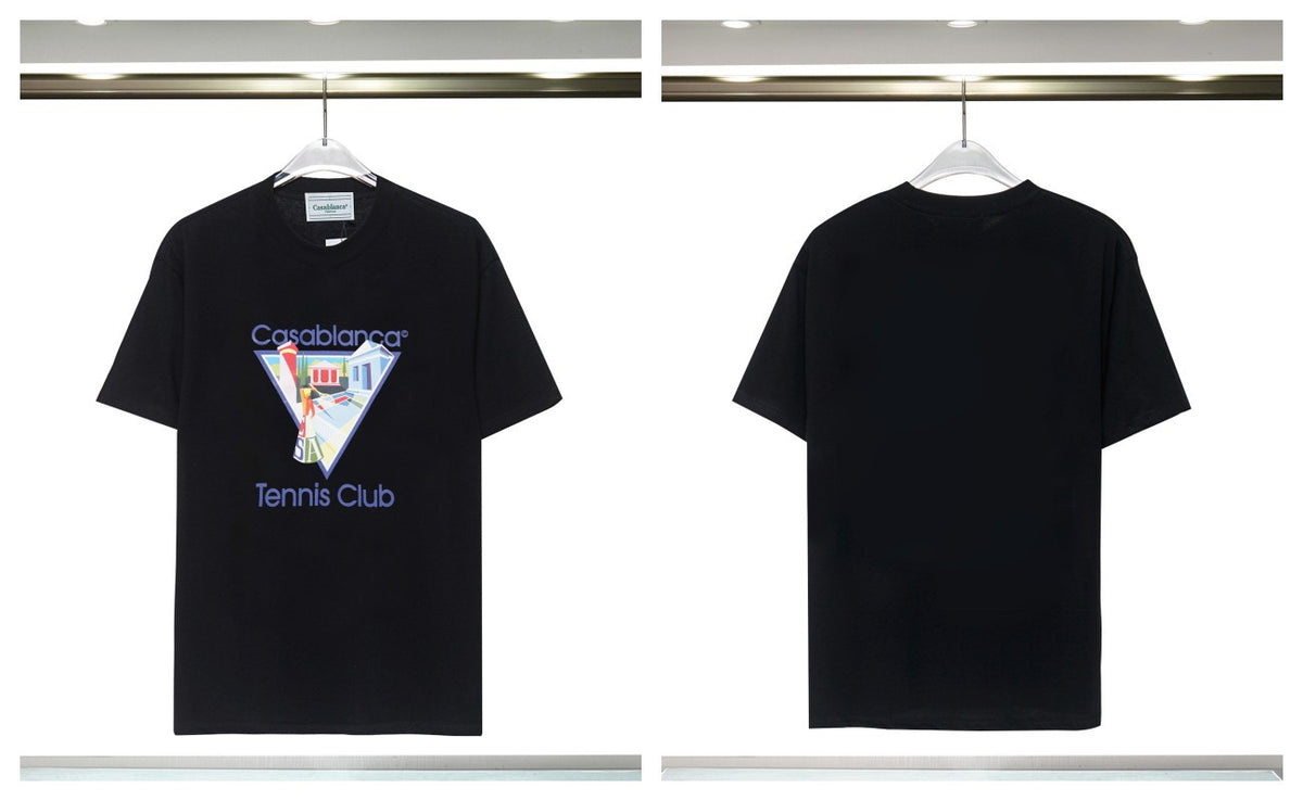 Casablanca Tennis Graphic T-Shirt Loose Oversized Short Sleeve Tee