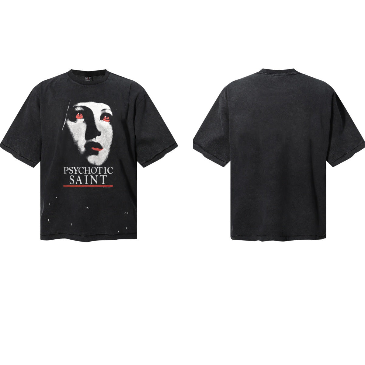 Saint Michael Vintage Washed Graphic Print Loose Streetwear T-Shirt