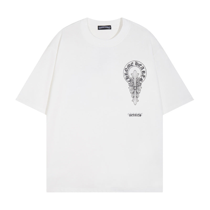 Chrome Hearts Horseshoe Cross Floral Crew Neck T‑Shirt Unisex