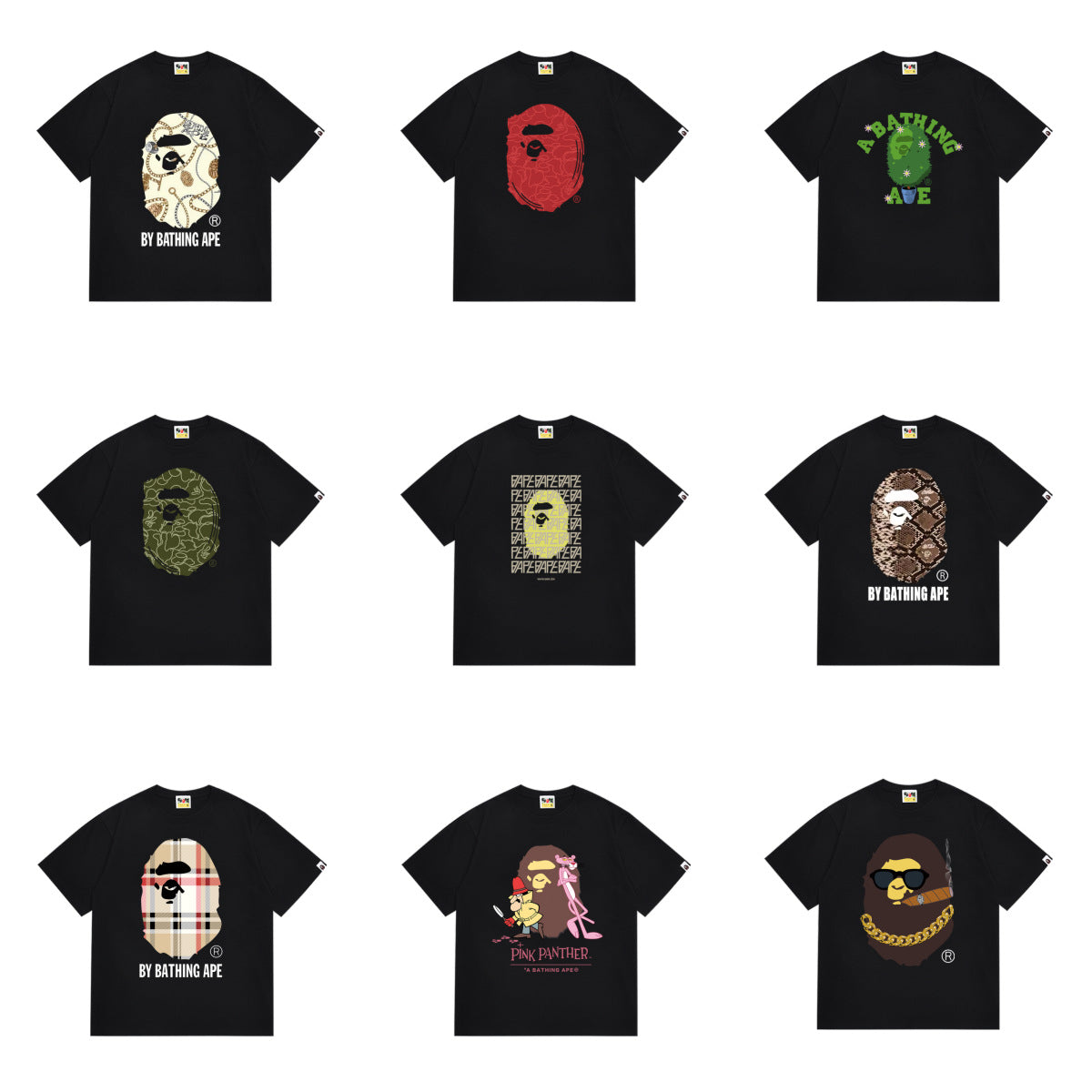 Bape Maneki Neko Ape Head Graphic Oversized Tee Streetwear Unisex