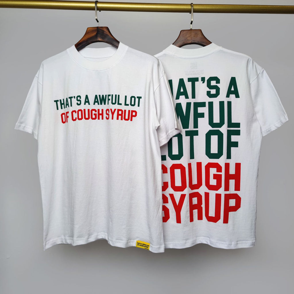 ALOCS Cough Syrup Letter Graphic Short Sleeve Tee Streetwear Unisex