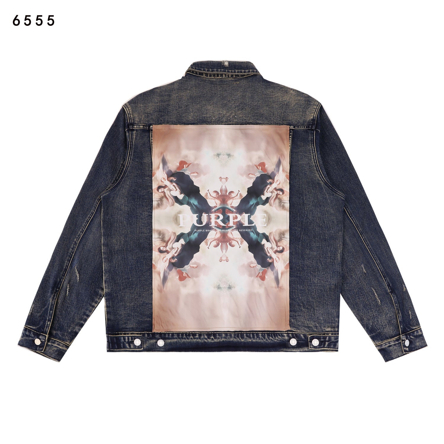 Purple Brand Bandana Print Trucker Denim Jacket Unisex