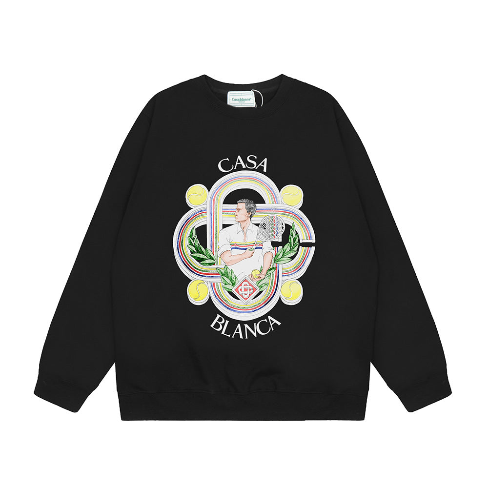 Casablanca Graphic Print Crew Neck French Terry Sweatshirt Unisex