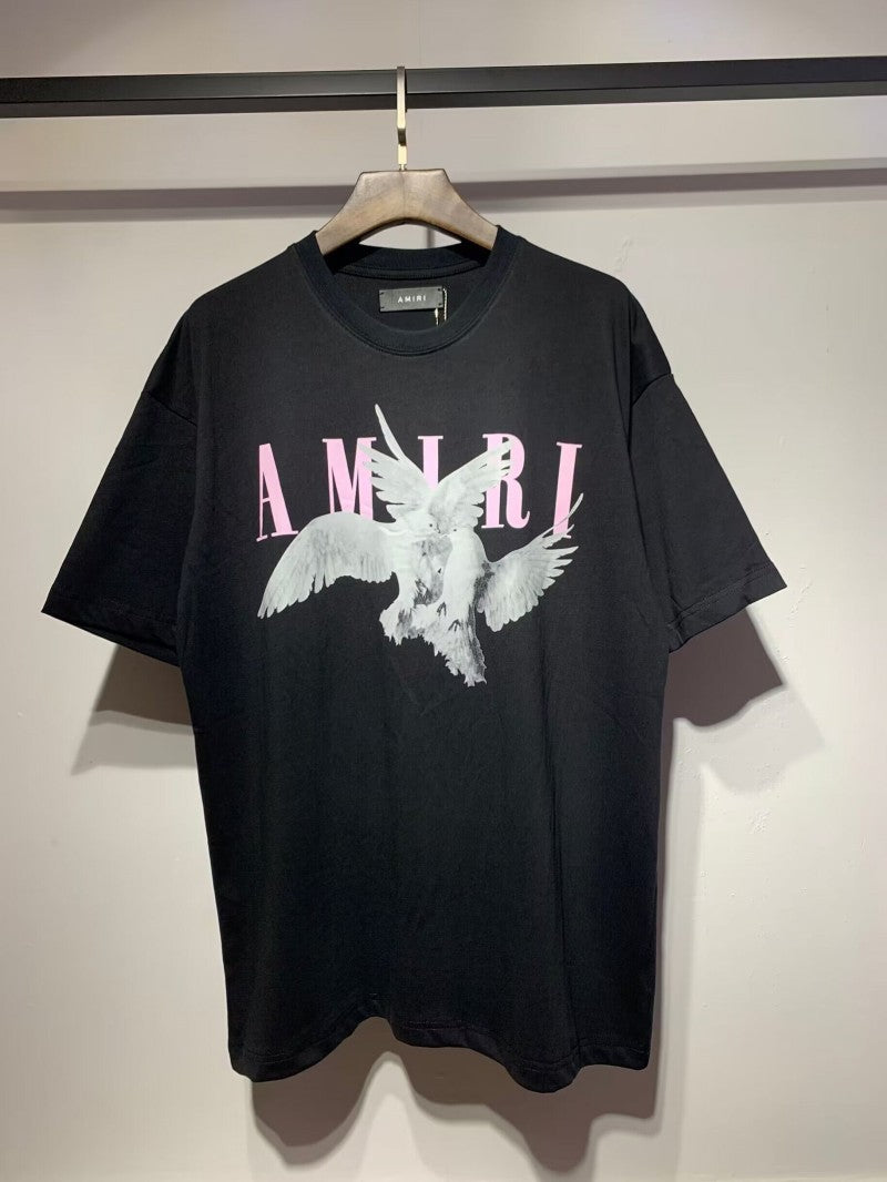 Amiri Multi‑Print Peace Dove Graffiti Oversized Tee Streetwear