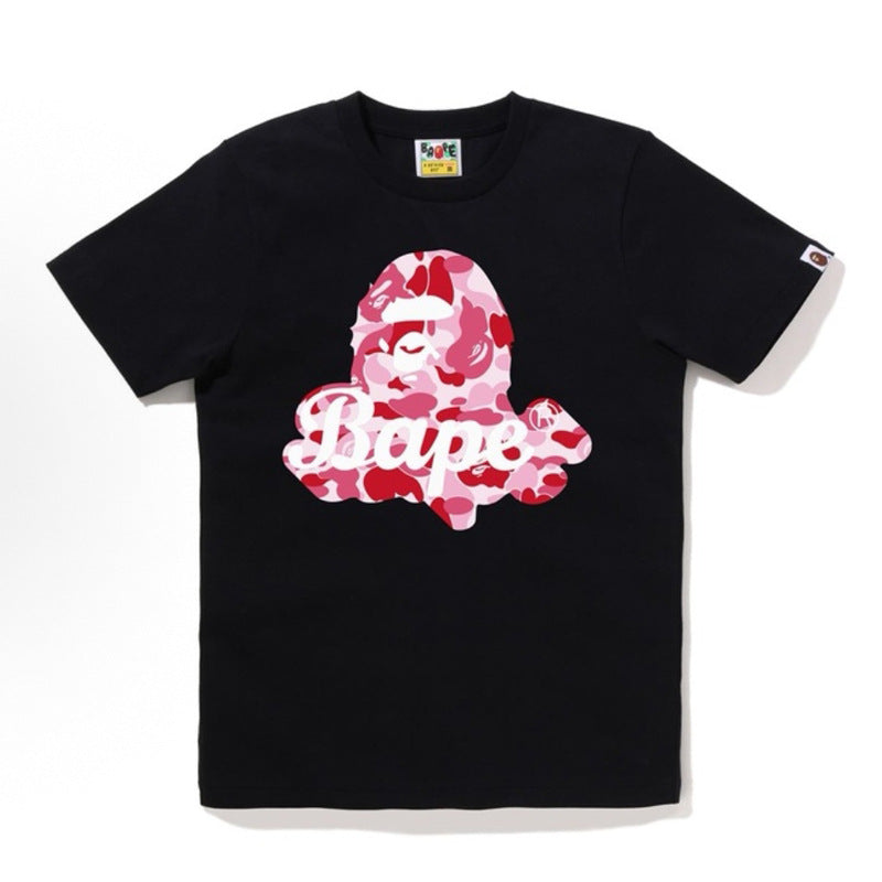 BAPE Ape Head Shark Print Loose Casual Unisex Short Sleeve T-Shirt