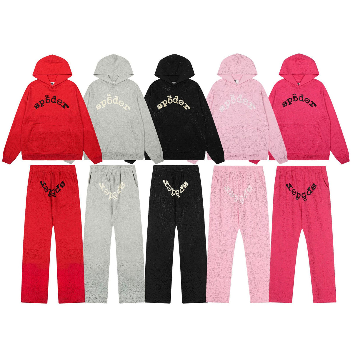 Sp5der VVS Full Rhinestone Hoodie & Sweatpants Tracksuit Set