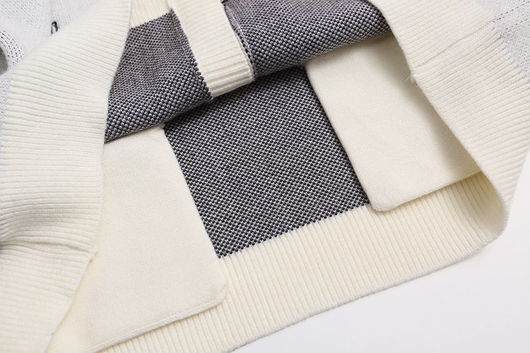 Off-White Moon Letter Pattern Knit Cardigan Sweater Unisex
