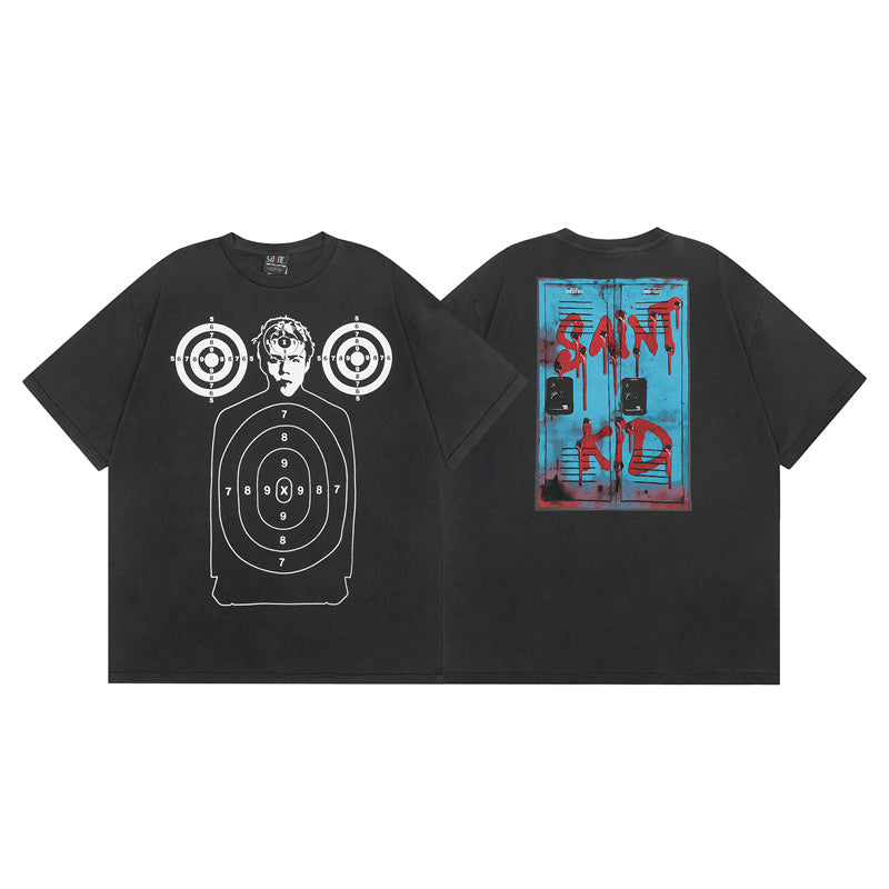 Saint Michael Vintage Washed Distressed Hole Loose Streetwear T-Shirt