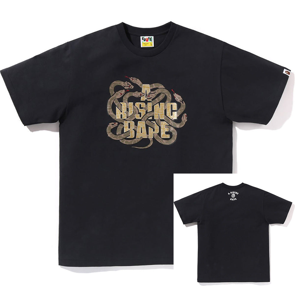 BAPE Shark Ape Head Camo Print Crew Neck Short Sleeve T‑Shirt Unisex