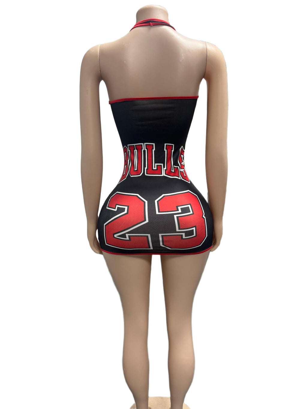 Bulls Lace Up Halter Cutout Bodycon Mini Dress Women