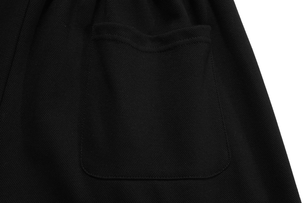 Pique Double Fabric Letter Embroidery Drawstring Casual Shorts