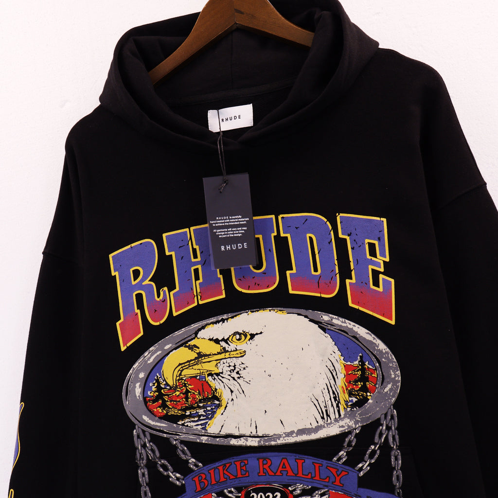 Rhude Cartoon Letter Hoodie Streetwear Cotton Pullover Sweatshirt