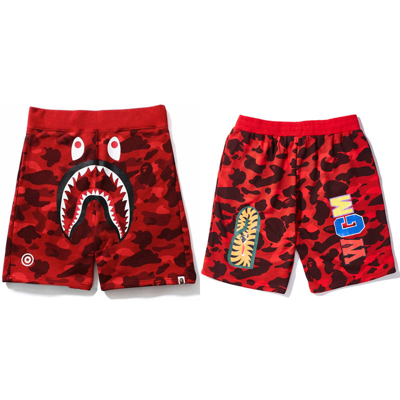 BAPE Shark Camo Print Streetwear Casual Shorts Unisex