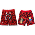 BAPE Shark Camo Print Streetwear Casual Shorts Unisex