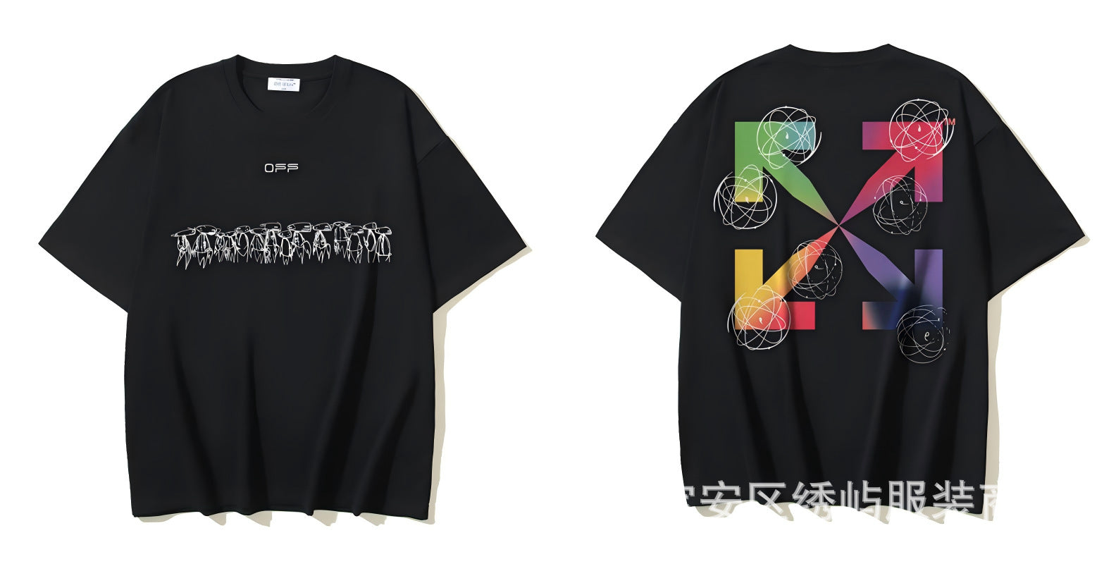 Figure Arrow Graphic Print Streetwear Crew Neck Short Sleeve T Shirt