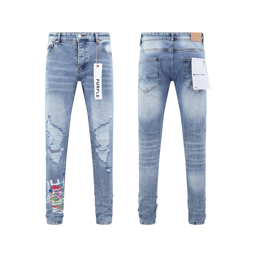 Purple Brand Paint Splash Loose Denim Jeans Unisex