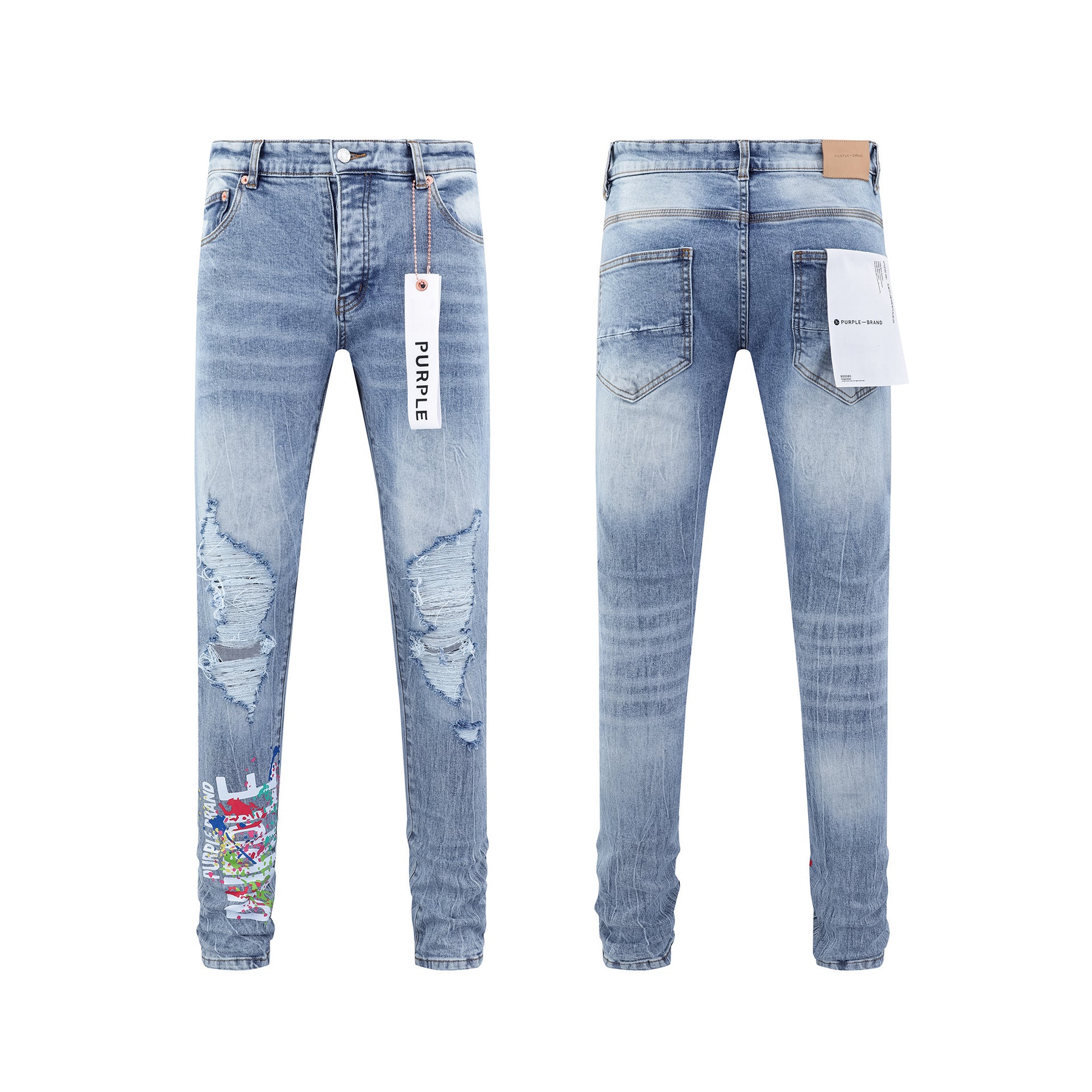 Purple Brand Paint Splash Loose Denim Jeans Unisex