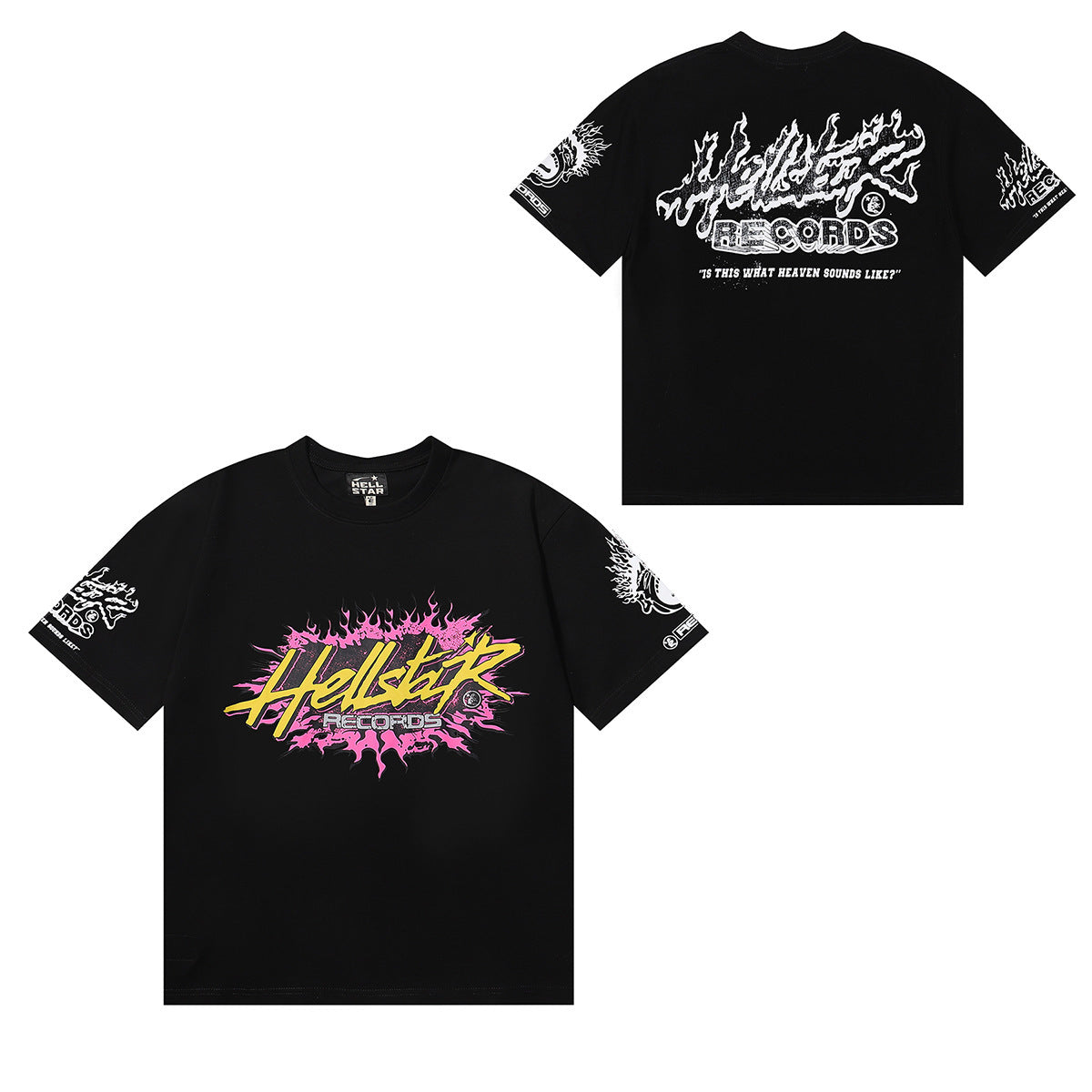 Hellstar Series Vintage Graphic Print Loose Unisex Streetwear T-Shirt