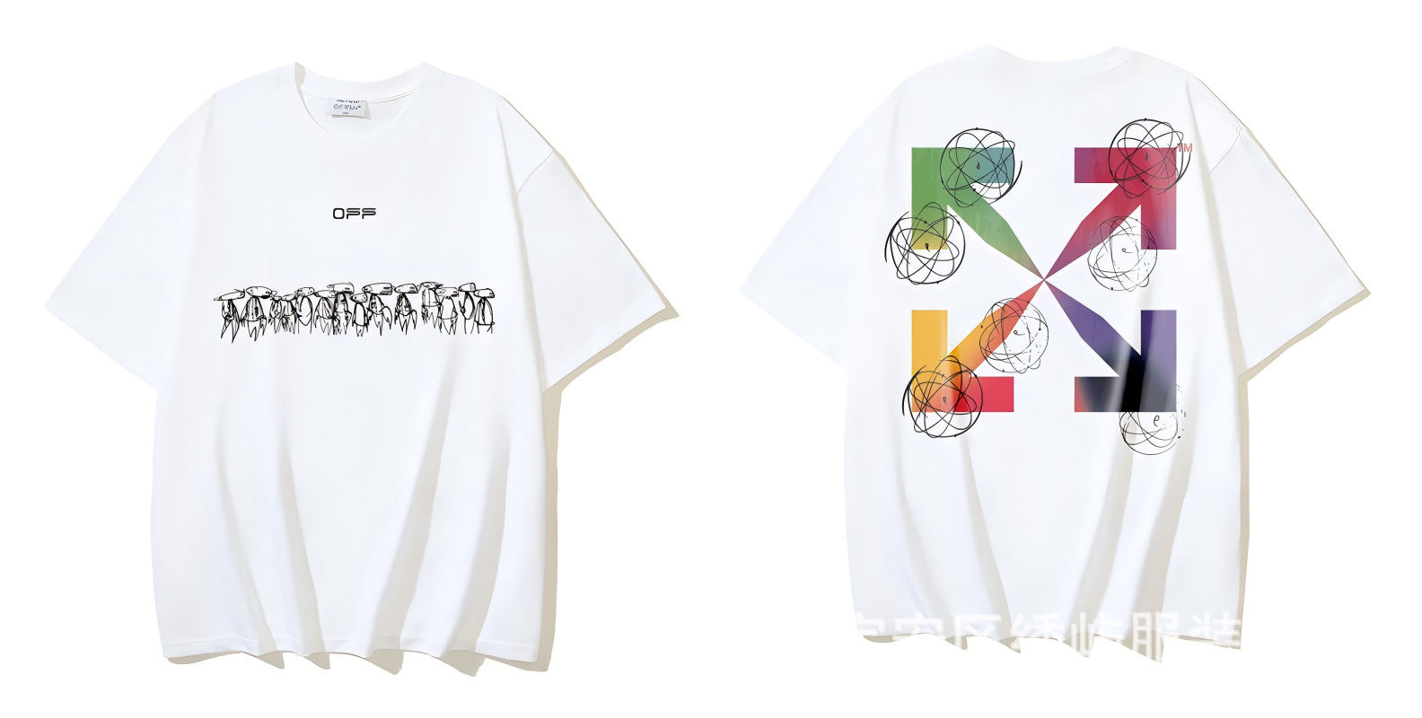 Figure Arrow Graphic Print Streetwear Crew Neck Short Sleeve T Shirt