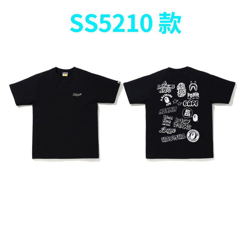 BAPE Shark Camo Graphic Tee Loose Unisex Streetwear T-Shirt