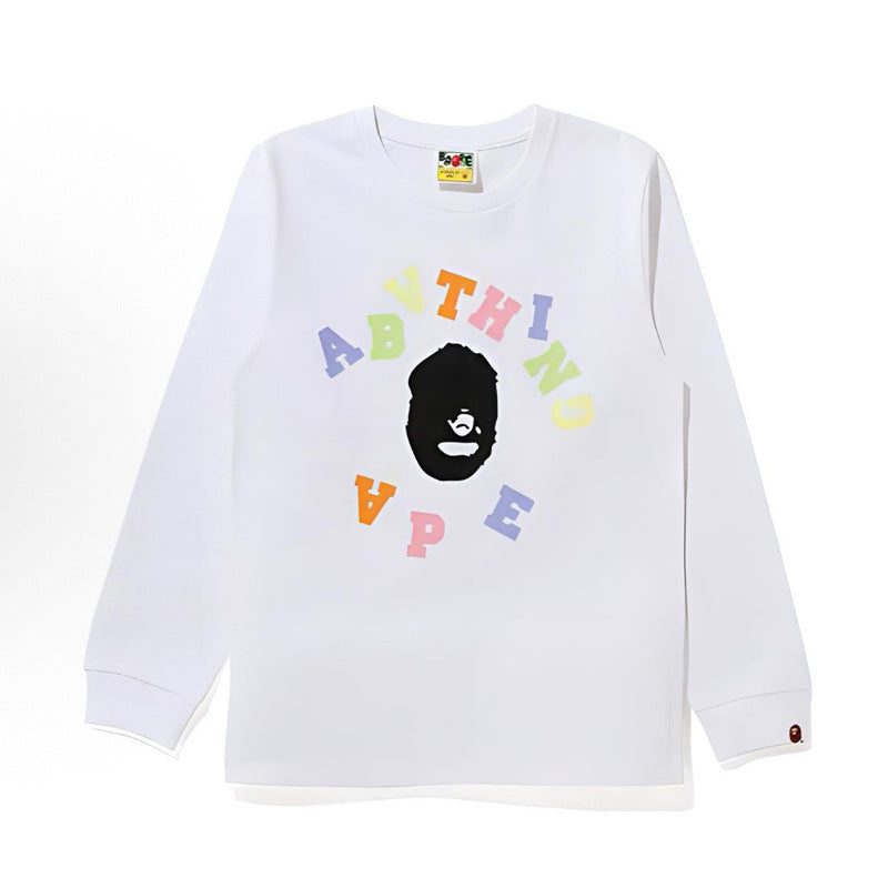 Bape Baby Milo Camo Ape Head Graphic Oversized Long Sleeve Tee Street