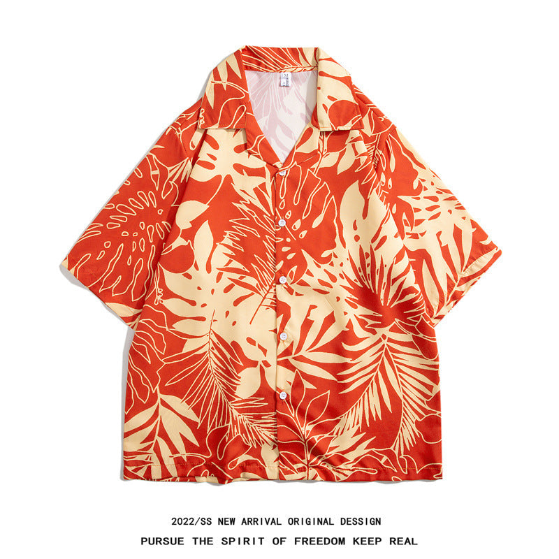 Mens Camp Collar Tropical Hawaiian Floral Short Sleeve Beach Shirt  South2101-2126