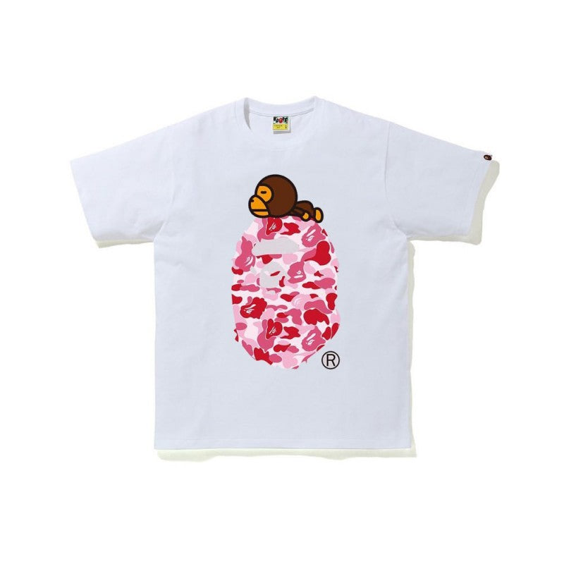 BAPE Camo Shark Ape Head Print Crew Neck Short Sleeve T‑Shirt Unisex