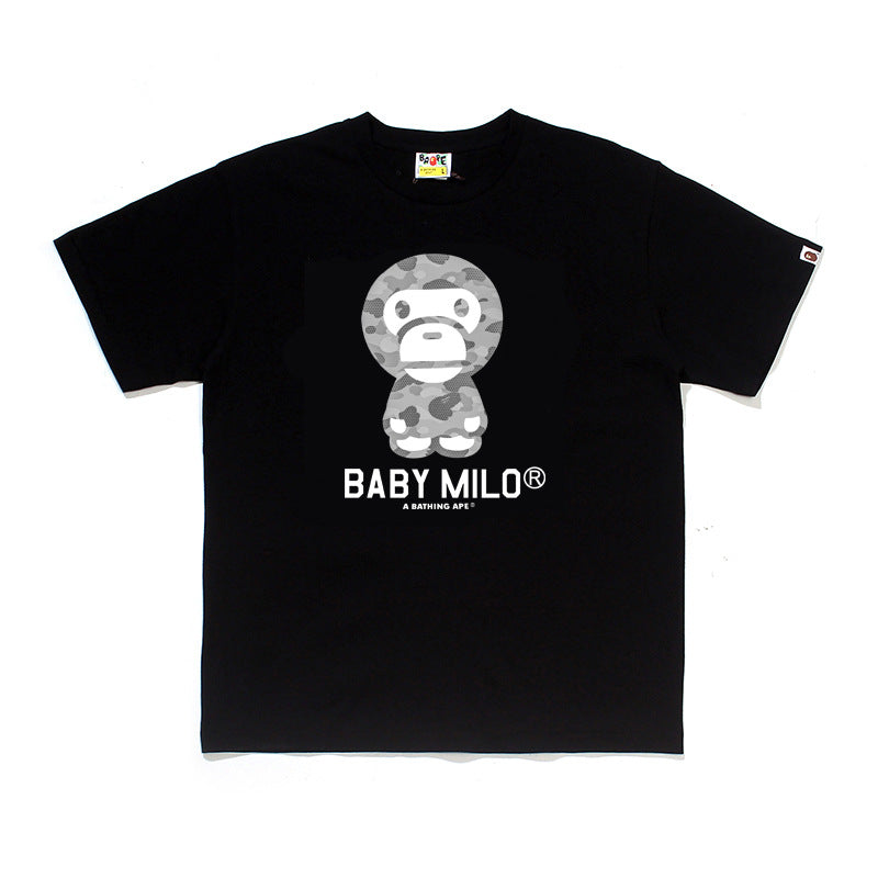 Bape Multi‑Ape‑Head Graphic Oversized Tee Streetwear Unisex