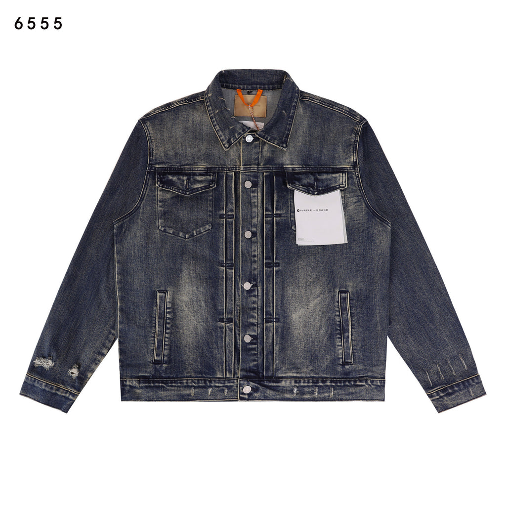 Purple Brand Bandana Print Trucker Denim Jacket Unisex